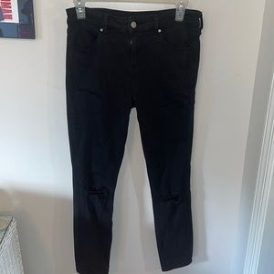 Abercrombie Black Ripped Skinny Jeans
